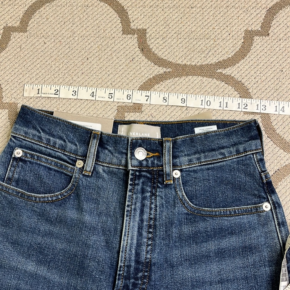 Everlane The Way High Jean Abyss Released Hem Straight leg Denim Jeans, size 25 - Picture 6 of 17